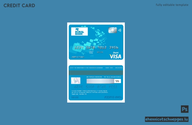 Beispielvorschau für eine Visa-Karte der Australia Rural Bank